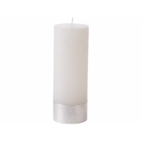 Libra White Rustica Pillar Candle 7x19cm