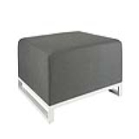 Light Grey Fabric Upholstered Outdoor Modular Chaise Section Metal Aluminium Framed