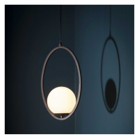 Modern Classic Style Oval Frame Pendant Light in Satin Chrome