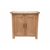 Hampshire Modern Solid Oak 2 Door Cupboard with Metal Handles 80 x 80 cm