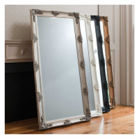 Retro Style Large Black Finish Baroque Wood Frame Leaner Bedroom Mirror 165x79.5cm