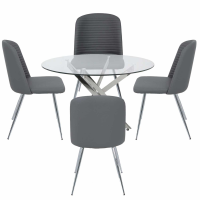100cm Rectangular Dining Table And 4 Grey Zara Chairs