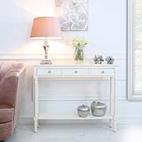 Value Medium White 3 Drawer Console Table