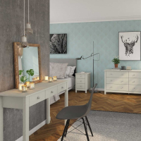 Soft Grey Shaker Style 3 Drawer Dressing Console Hall Table Laptop Desk 100cm