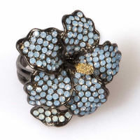 Hibiscus Ring White Opal Star Shine