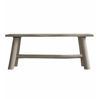 Retro Style Natural Rustic Lacquered Finish Short Wood Hallway Bench 44x110cm