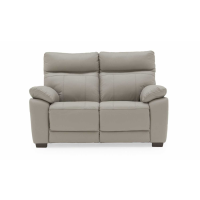 Modern Design Positano Light Grey Leather Upholstered 2 Seater Fixed Sofa 150cm Wide