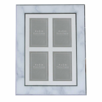 Grey Marble 4 Aperture Vertical Photo Frame (4inx6in)