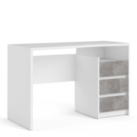 Function Plus Desk 3 Drawers in White and Grey
