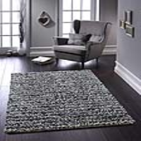 Origins Rocks Grey Hand Woven Pure Wool Shaggy Long Pile Rug 160x230cm