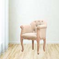 French Style Mud Linen Accent Chair