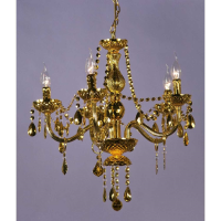 Glimmer Gold Chandelier 5 Arm