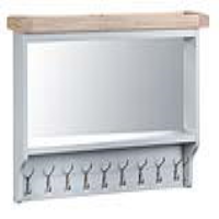 Modern Style Oak And Mirror Large Living Room 9 Metal Hook Hall Bench Top 50 x 100cm
