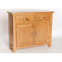 Modern Style Small Light Oak 2 Drawer 2 Door Living Room Sideboard 55x95cm
