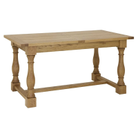 Traditional Large Extending Rustic Oak Dining Table 4 to 6 Seater 155 to 200cm