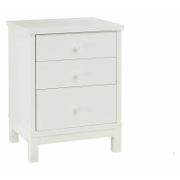 Atlanta White Painted Modern 3 Drawer Nightstand Bedside Table Cabinet Small Chest 45 x 62cm
