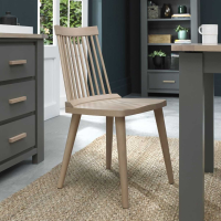 Light Oak Wooden Curved Spindle Back Kitchen Dining Chair