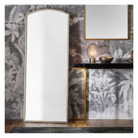Tall Arch Top Wall Floor Mirror Antique Silver Metal Bevelled Glass 150cm Tall x 60cm Wide
