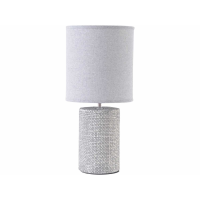 Small Grey Textured Porcelain Table Lamp With Shade E14 40W