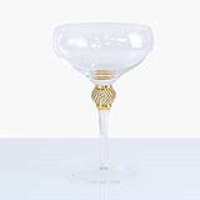 Gold Milano Champagne Saucer With Diamante Ball Decoration