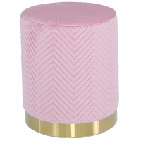 Value Blush Pink Patterned Round Footstool
