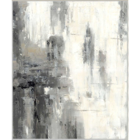 Timeless Large Black And White Layered Solid Wood Soft Abstract Hand Painting 120x100cm