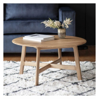 Modern Style Madrid Oak Wood Round 4 Seater Living Room Coffee Table 40 x 80cm