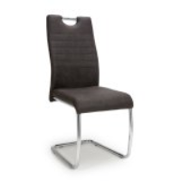 Talia Handle Back Suede Effect Dark Grey Dining Chair