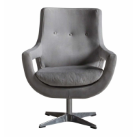 Swivel Chair Grey Velvet