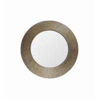 Modern Simple Antique Brass Finish Broad Framed Round Wall Mirror 65.5 Diameter