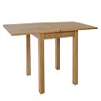 Modern Natural Oak Wood Square Flip Flop Extending Kitchen Dining Table 78x85cm