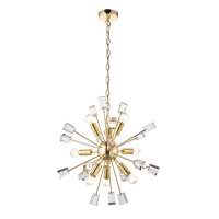 Modern Style 9 Pendant Ceiling Wall Lighting Silver Brass On Chain 120 x 50cm