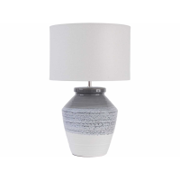 Skyline Grey and Blue Ceramic Table Lamp With Shade E27 60W