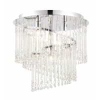 Modern Chrome Plated Clear Glass Finished Living Room Ceiling Light 33x 35cm