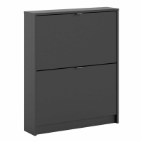 Modern Shoes Matt Black Shoe Cabinet with 2 tilting doors and 1 layer 85x70cm
