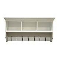 Modern White Painted Home Accessories 3 Hole 7 Coat Hook Storage Unit 40x116cm