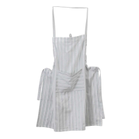 Organic Cotton Stripe Apron Silver