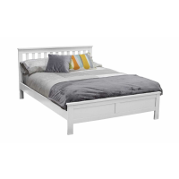 Willow Modern White Painted Pine Wood 5ft King Size Bed Frame Low Footend