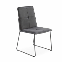 Soren Modern Grey Velvet Kitchen Dining Chair With Metal Legs 91x58x56cm