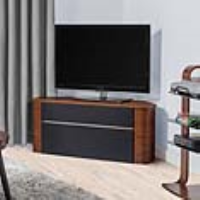 Havana Modern Walnut Wood Acoustic Circular Edged Cornet TV Media Unit Stand Walnut