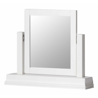 White Painted Pine Modern Bedroom Dressing Table Swivel Mirror 120x60x49cm