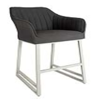 Dark Grey Outdoor Living High Bar Stool Metal Framed with Footrest