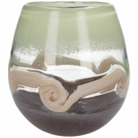 Peach Swirl Glass Vase