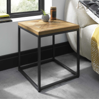 Rustic Oak Occasional Lamp Side End Sofa Table 45cm Square