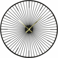 Turbine Wheel Metal Black With Antique Golden Hands Unique Modern Round Wall Clock 100cm Diameter