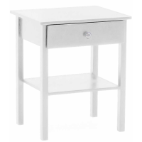 Willow Modern White Painted 1 Drawer 1 Shelf Bedside Table Cabinet 60x50x40cm