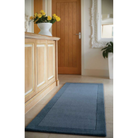 Origins Borders Navy Blue Hand Tufted Runner Rug 67x200cm