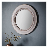 Round Mirror Distressed Grey