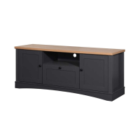 Modern Light Oak Top Grey Painted 2 Door 1 Drawer Living Room TV Cabinet 60 x 150cm
