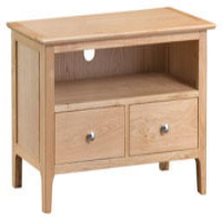 Light Oak Standard TV Cabinet Unit 2 Drawers 1 Open Shelf Scandi Style